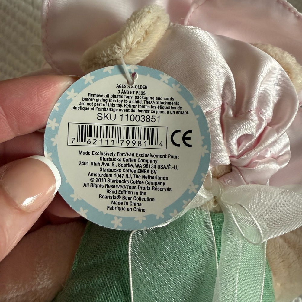 Starbucks Bearista Plush with Pink and Cream Accents